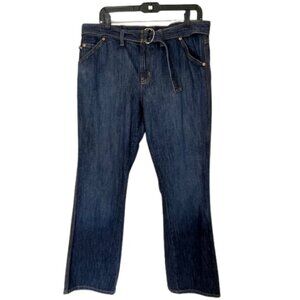 Polo Ralph Lauren Flag Patch Vintage Y2K Relaxed Boot Cut Jeans D Ring Belt 14